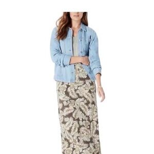 J Jill Cheerful Palms A line pull on maxi skirt size Med Tall 🏝️